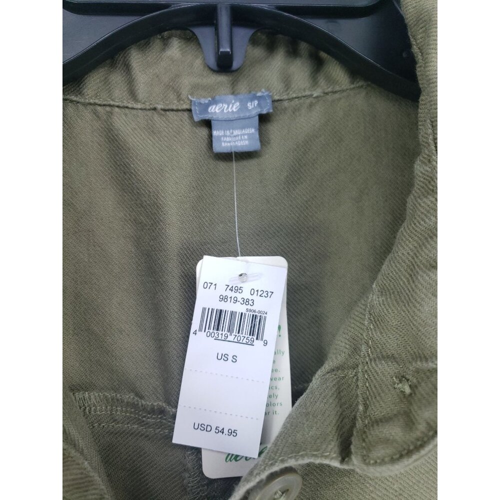 Aerie Linen Short Romper Women's Size Small Green - Picture 7 of 9